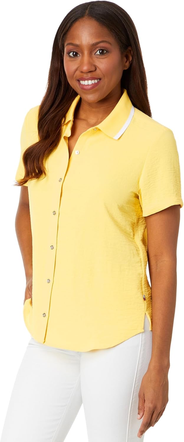 

Женская блузка Tommy Hilfiger с коротким рукавом и застежкой на пуговицы, Snapdragon