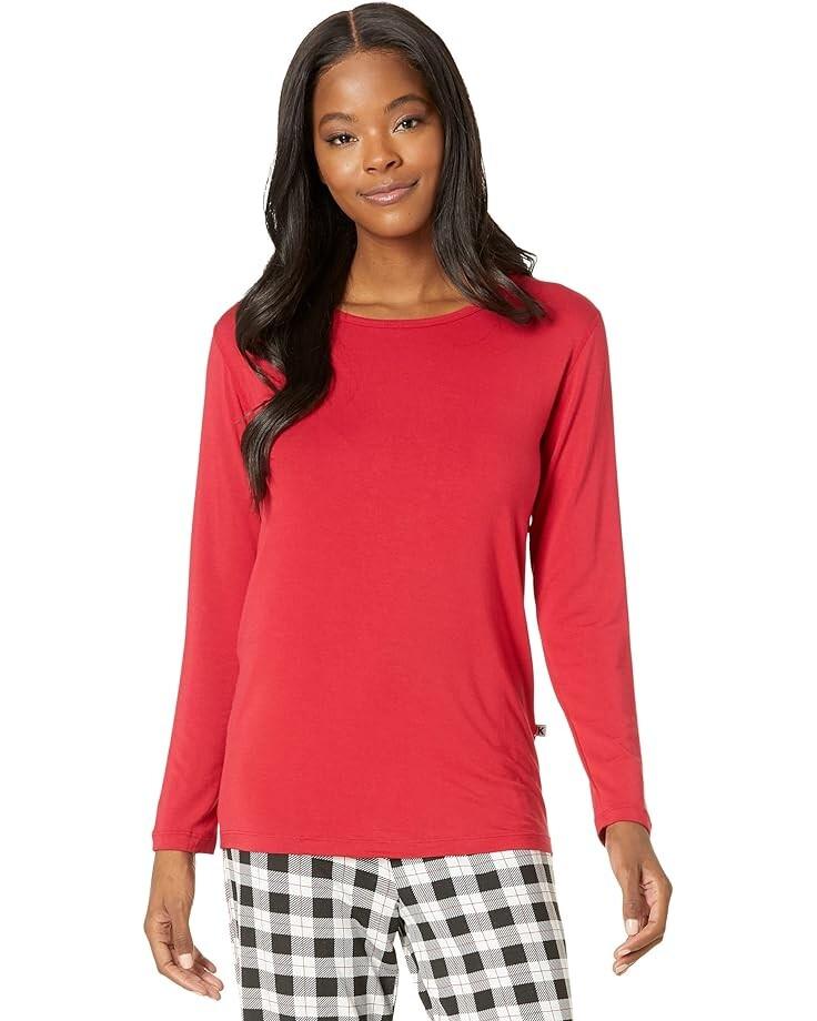 

Пижамный комплект Kickee Pants Long Sleeve Loosey Goosey Tee & Pants PJ Set, цвет Midnight Holiday Plaid