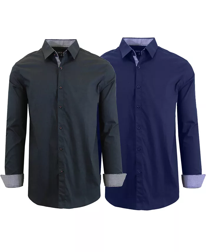 

Мужская рубашка Slim Fit, 2 штуки, однотонная Galaxy By Harvic, мультиколор