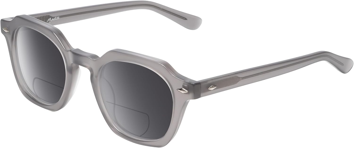 

Поляризованные бифокальные солнцезащитные очки Liaochelys для чтения, мужские и женские, с защитой от УФ-излучения, для вождения, тонированные Reptile, Smoke Grey Crystal Silver/Polarized Smoke Grey