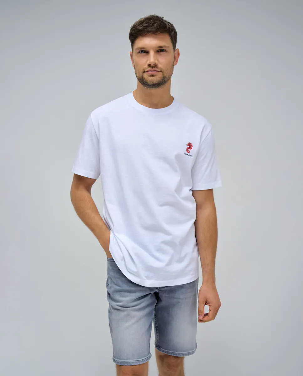 

Мужская однотонная футболка с коротким рукавом Salsa Jeans, белый