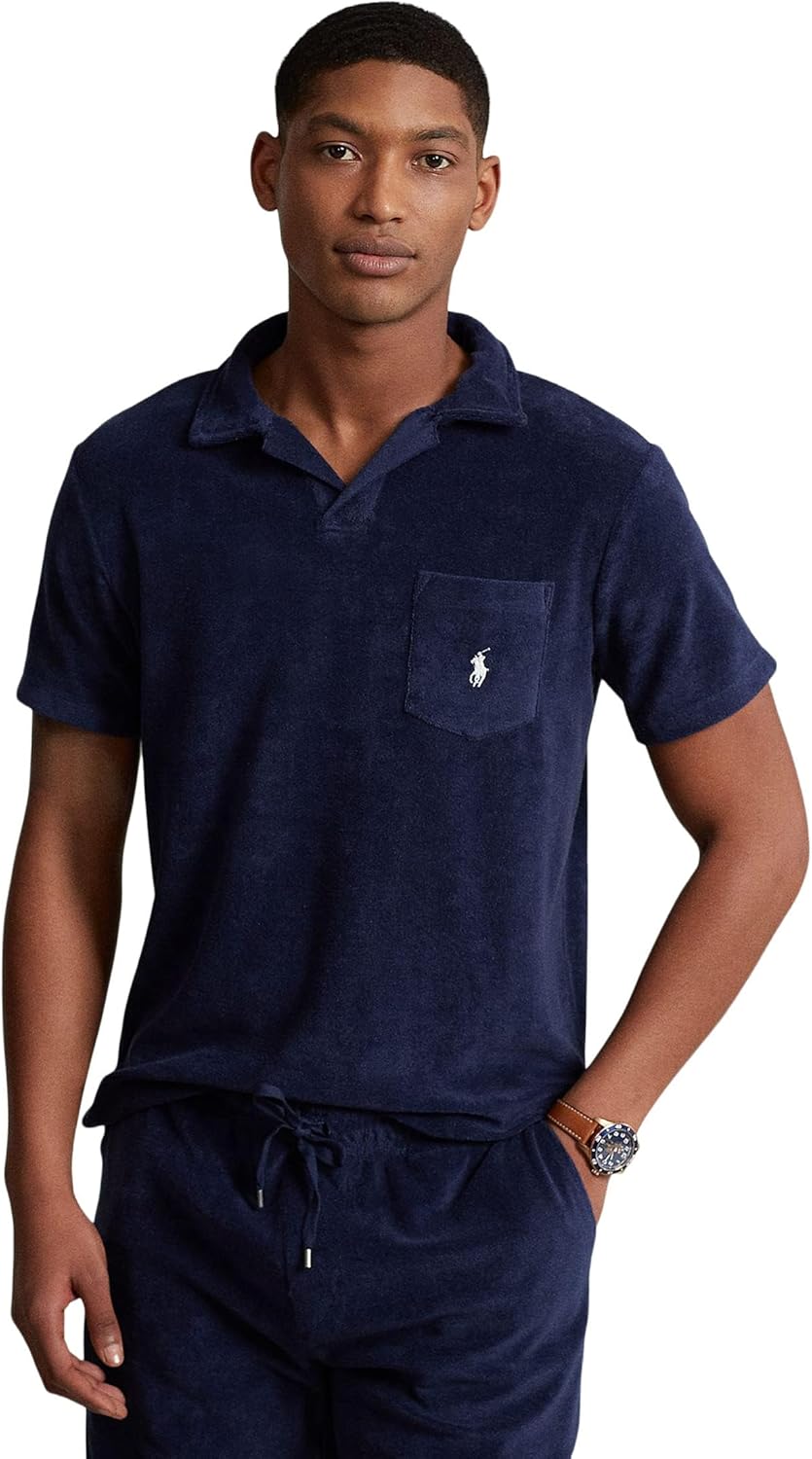 

POLO RALPH LAUREN Мужская поло из хлопкового велюра, Newport Navy