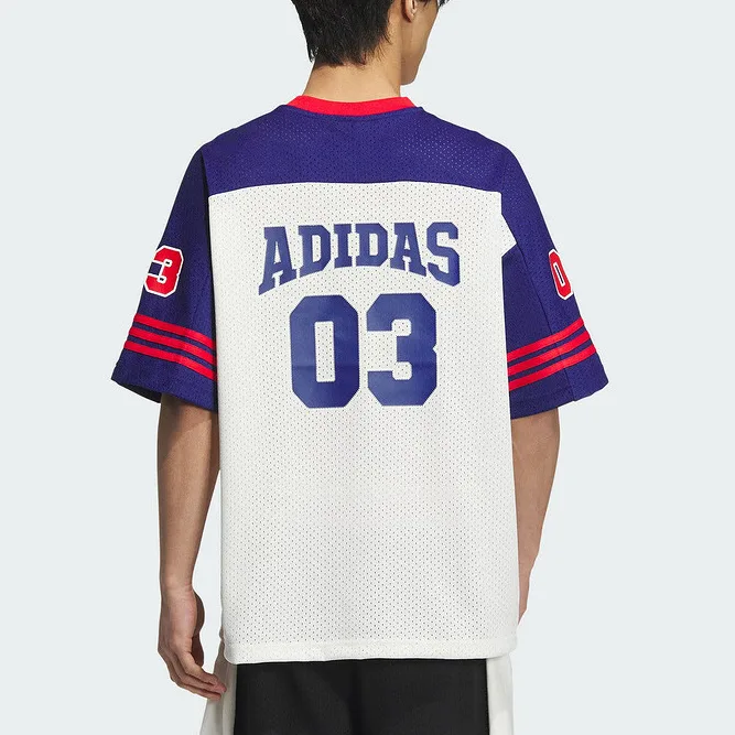 Adidas Originals Футболка с принтом логотипа бело-синяя — фото 4