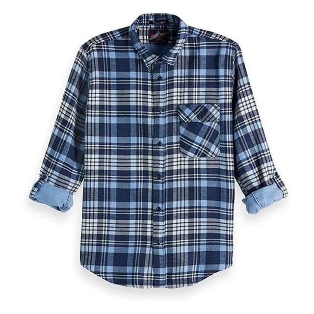 

Синяя мужская рубашка с длинным рукавом 145422 0218 Scotch & Soda, синий