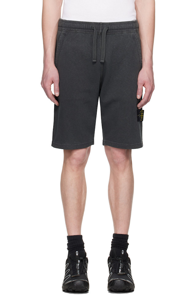 

Шорты из флиса Malfilé с эффектом "под старину" Stone Island, цвет charcoal