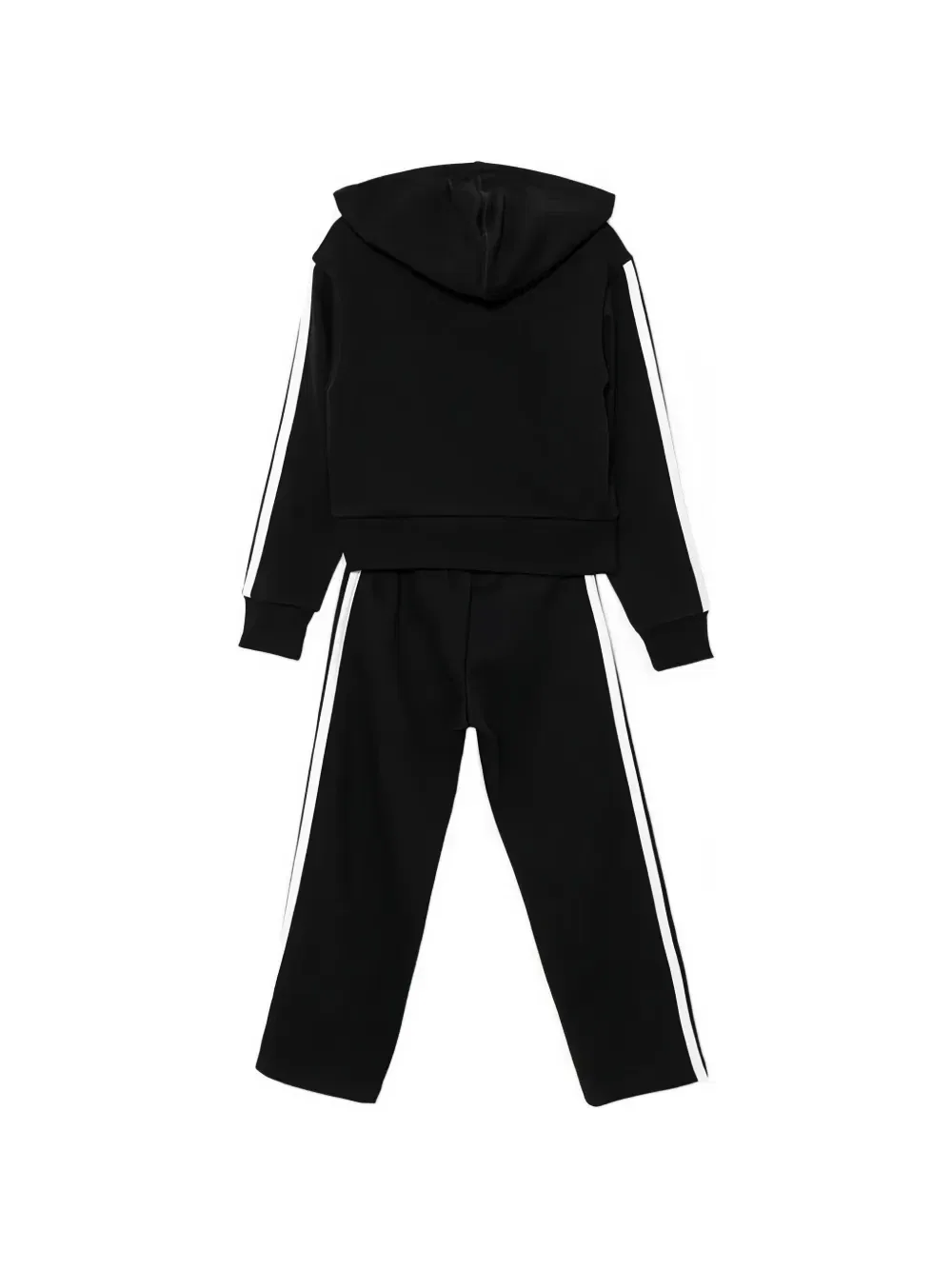 Спортивный костюм с капюшоном в полоску Adidas Kids, черный — фото 2