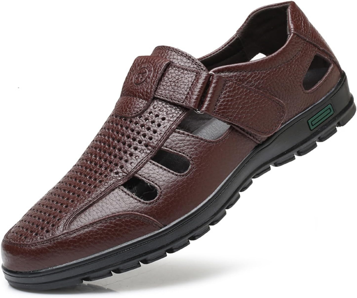 

Мужские сандалии, мужская классическая обувь, комфортная обувь, кожаные сандалии, повседневные летние дышащие обувь из искусственной кожи, пляжная обувь Generic, коричневый