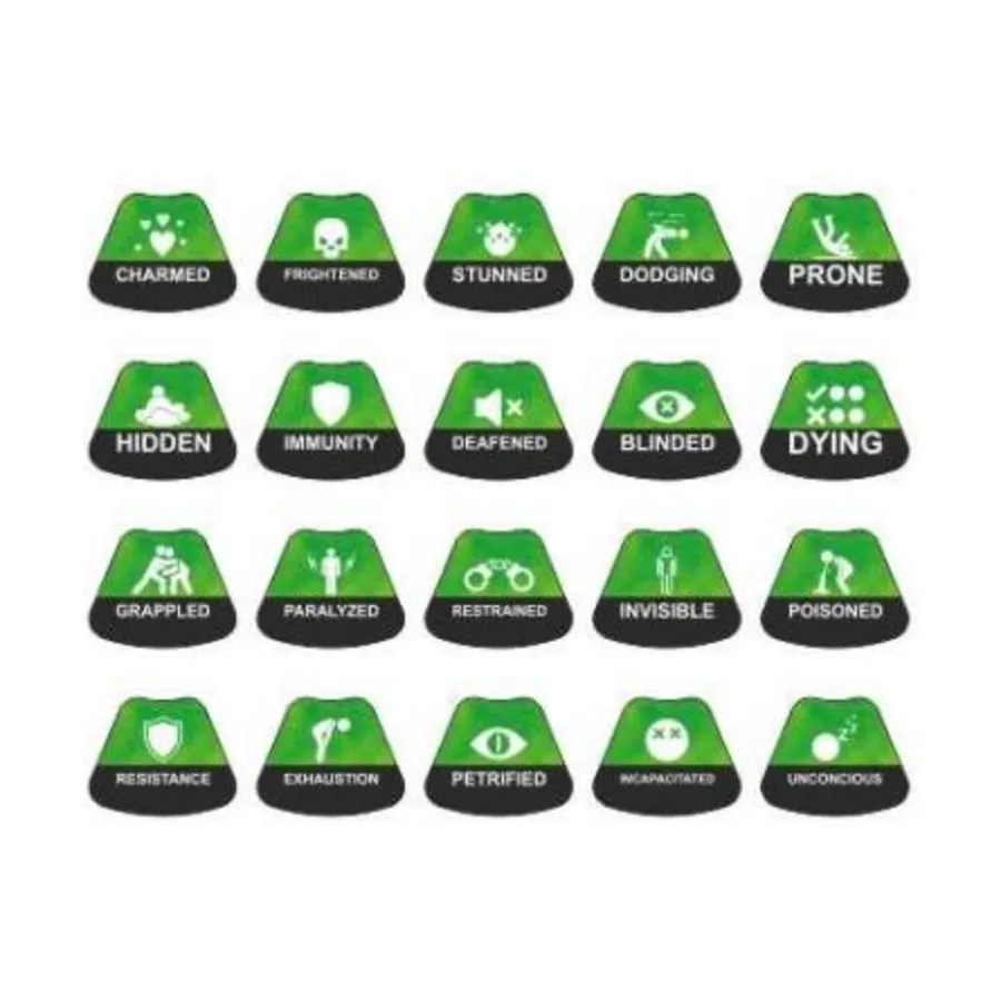 

Набор жетонов условий — зеленый, War Tiles - RPG Tokens