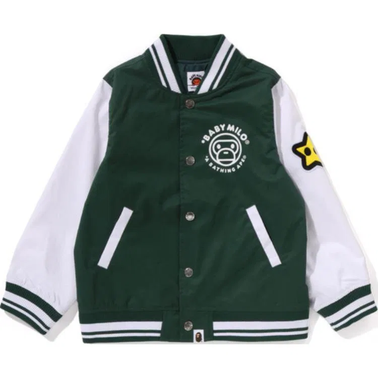 Бейсбольная куртка для детей A Bathing Ape зеленая