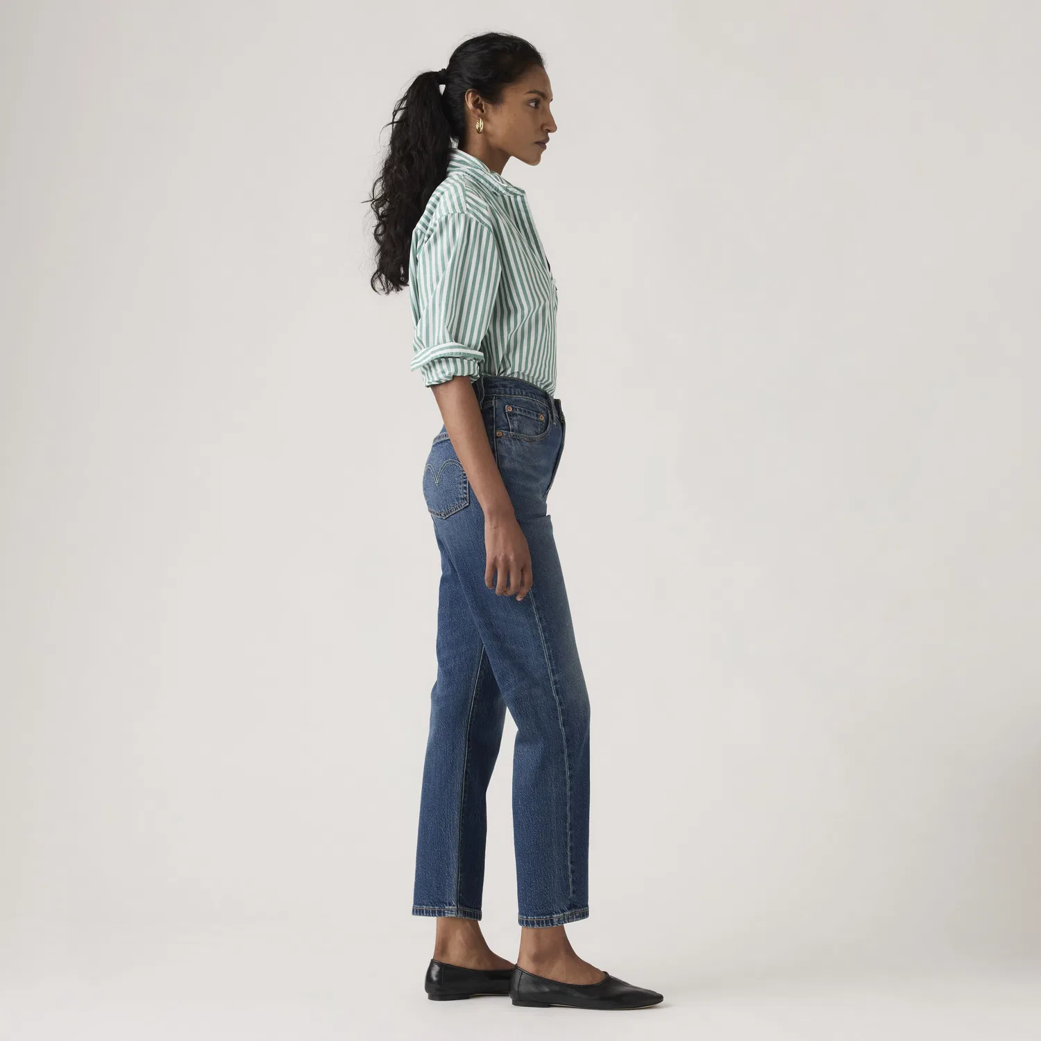 Женские укороченные легкие джинсы 501 Original Levi's, Dark Wash — фото 4