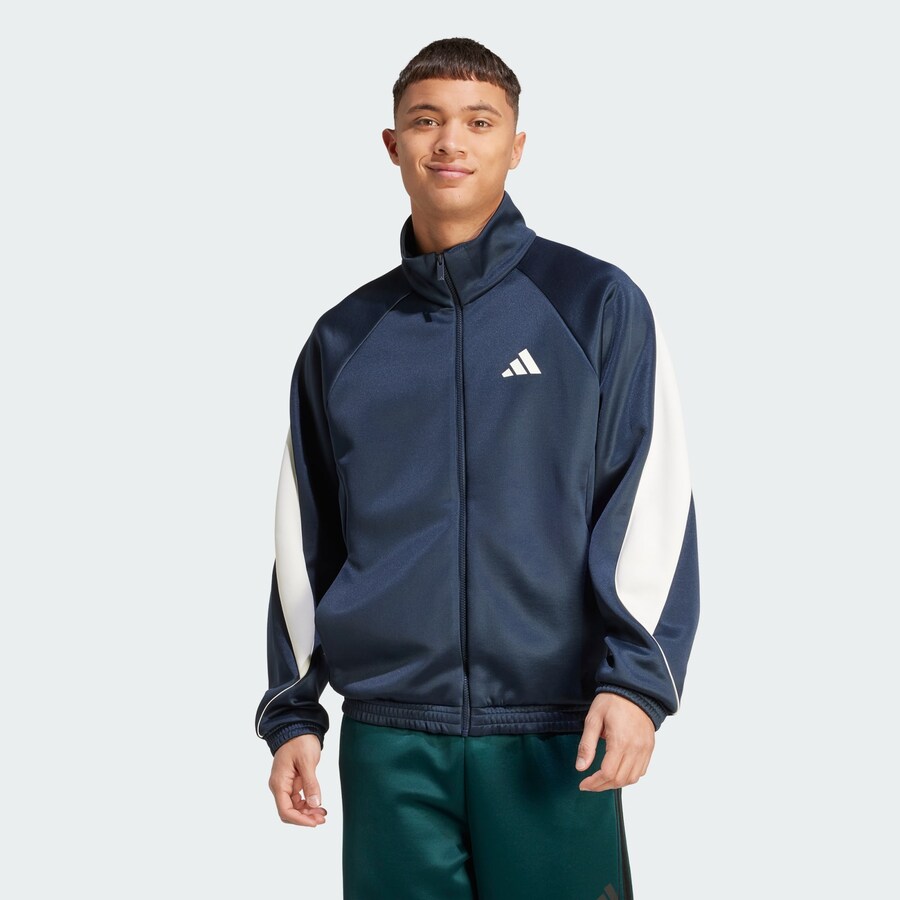 Спортивная толстовка с капюшоном на молнии ADIDAS SPORTSWEAR Stadium, темно-синий — фото 2