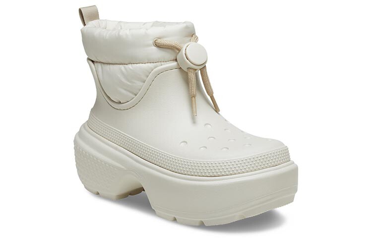 Женские ботинки Crocs зимние на платформе, светло-серый — фото 3