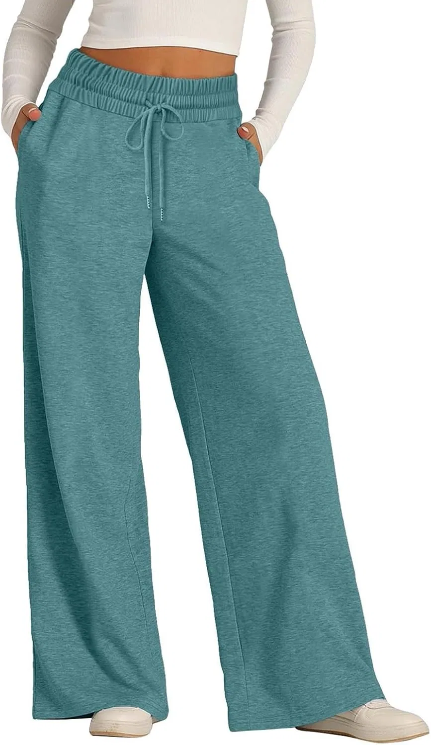 Спортивные брюки женские с широкими штанинами, Mint Green — фото 3