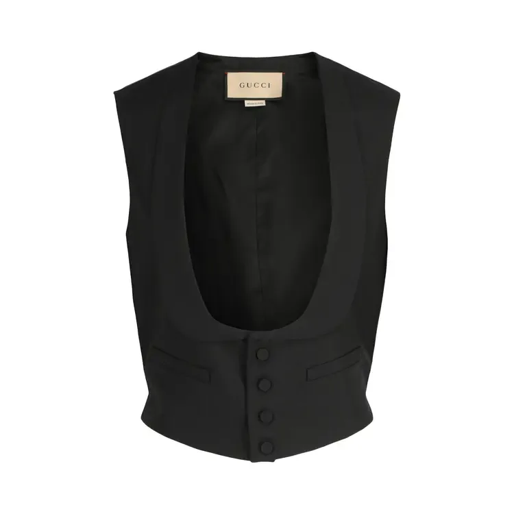 Жилет Gucci шерстяной приталенный, черный