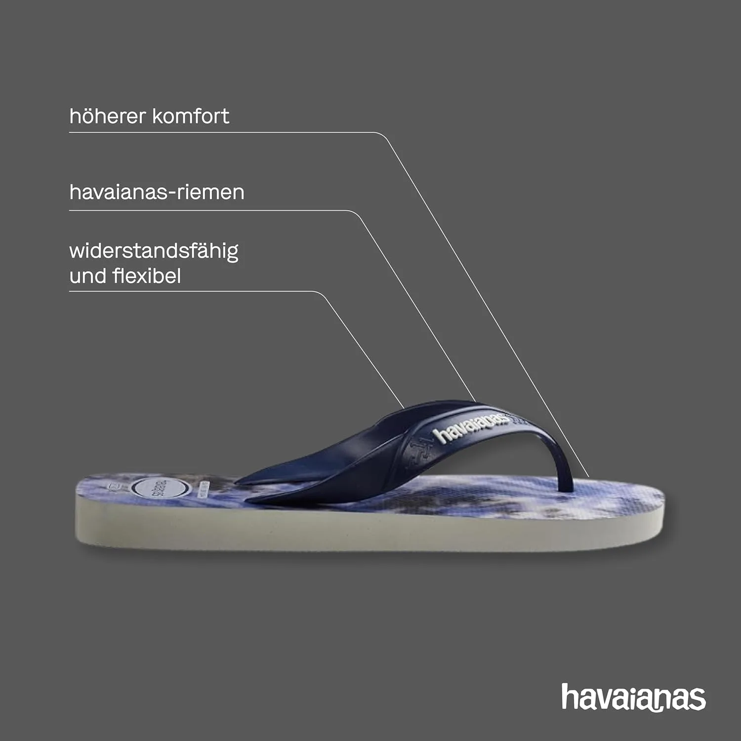 Мужские шлепанцы Havaianas, белый/темно-синий — фото 4