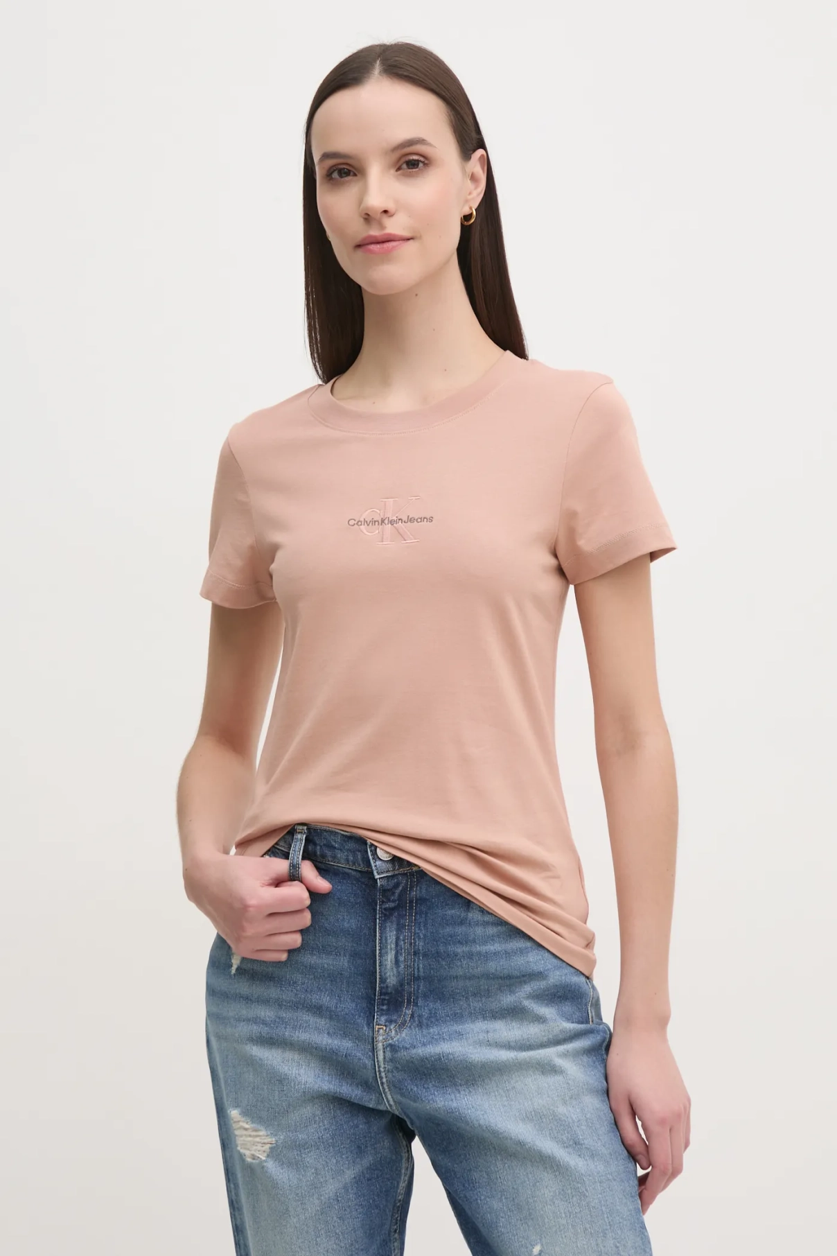 

Хлопковая футболка Calvin Klein Jeans, оранжевый