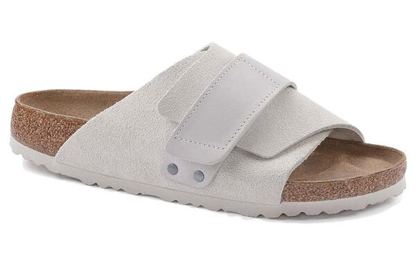 Тапочки kyoto nubuck-suede leather narrow fit sandals 'antique white' Birkenstock, белый — фото 2