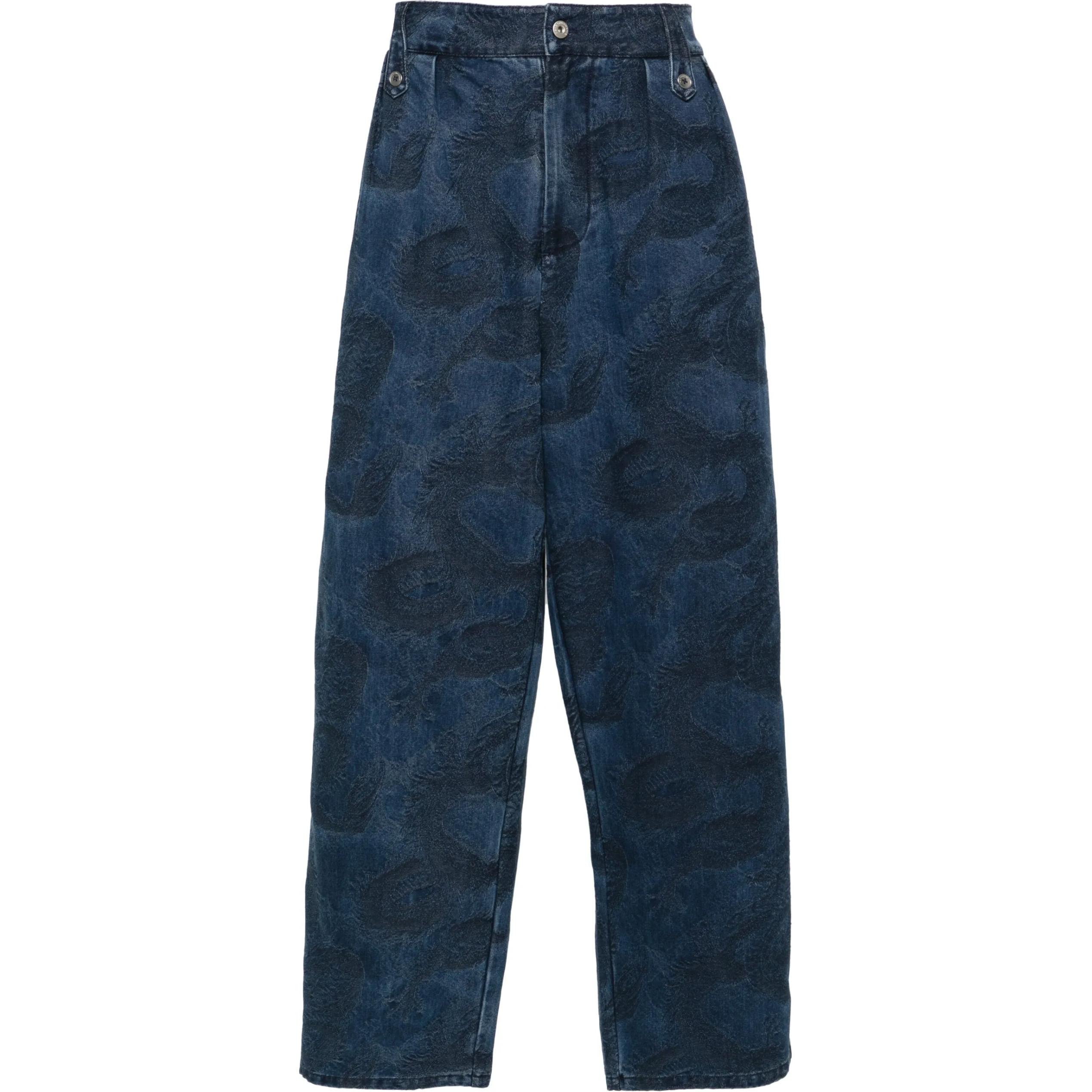 

Джинсы Wide Leg с жаккардовым принтом Dragon Feng Chen Wang, синий