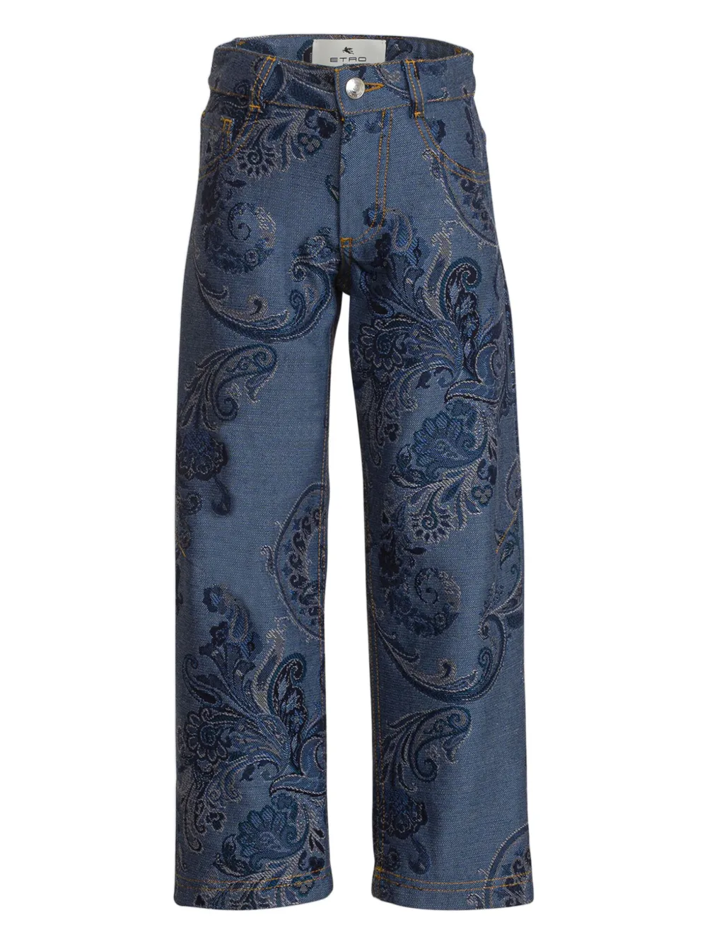 

Жаккардовые джинсы прямого кроя Etro Kids, синий