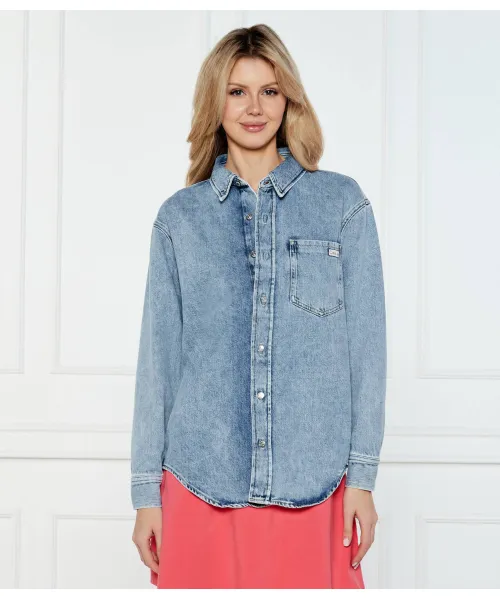 

Джинсовая рубашка папы Relaxed fit Calvin Klein Jeans, синий