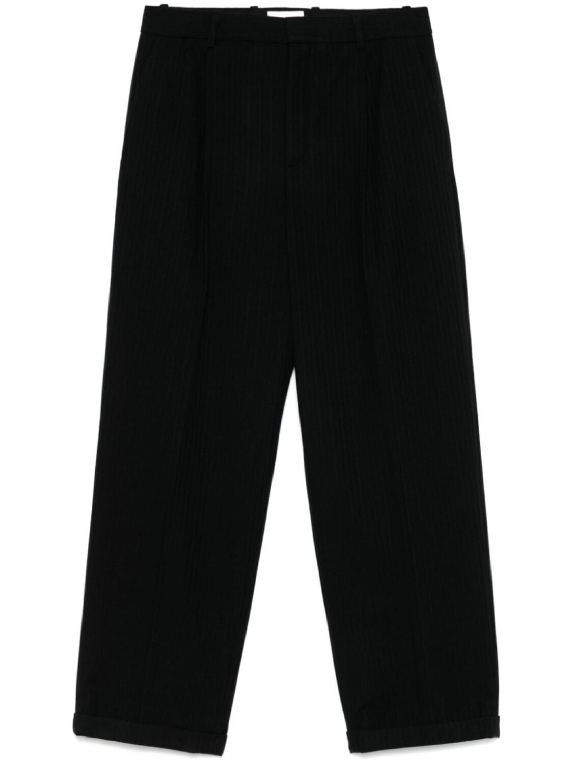 

Полосатые фланелевые брюки Saint Laurent, черный
