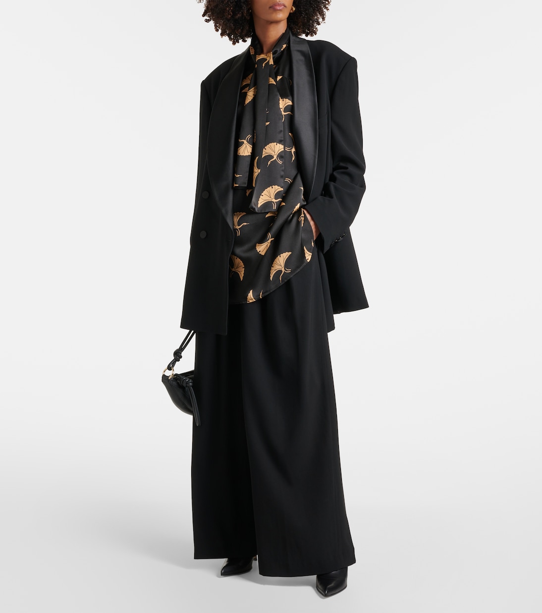 Плиссированные брюки из смесовой шерсти Dries Van Noten, черный — фото 2
