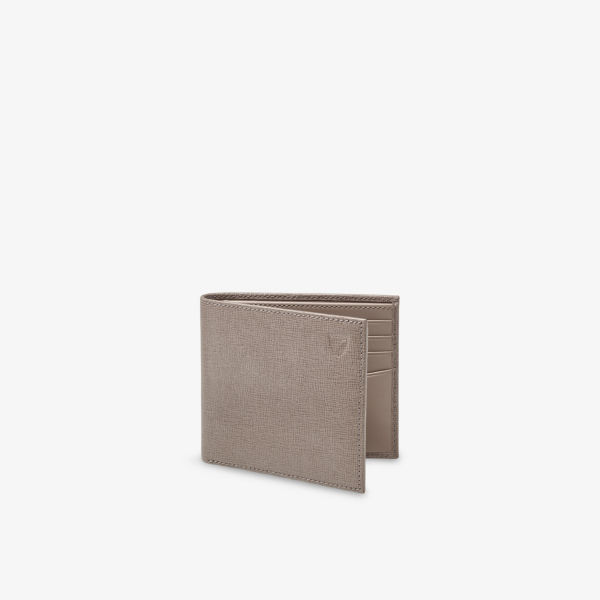 

Кожаный кошелек с тисненым логотипом Billfold Aspinal Of London, серый