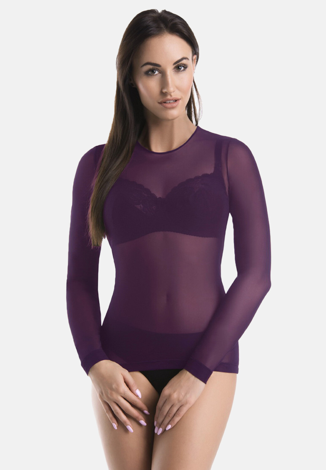 

Блуза Teyli aus durchsichtigem Netz Glamour, цвет Pflaume