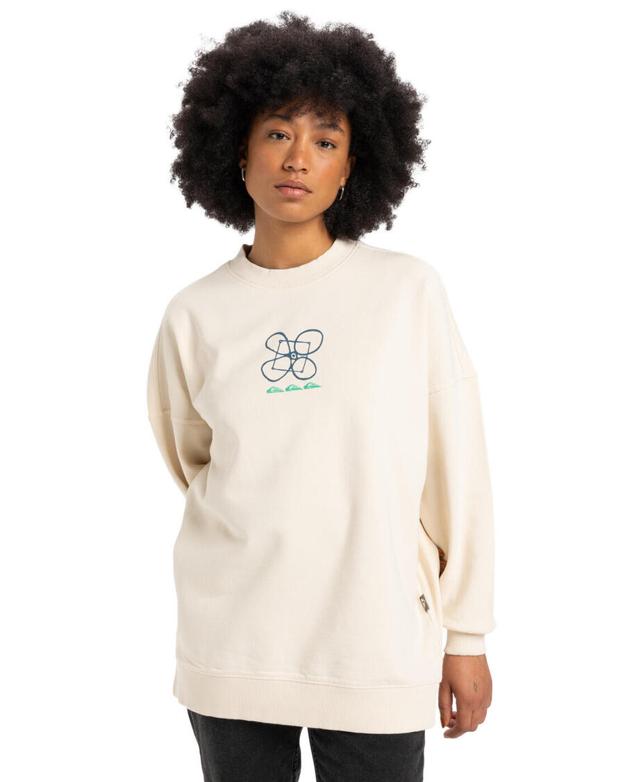 

QUIKSILVER Толстовка с круглым вырезом WORKWEAR белая женская