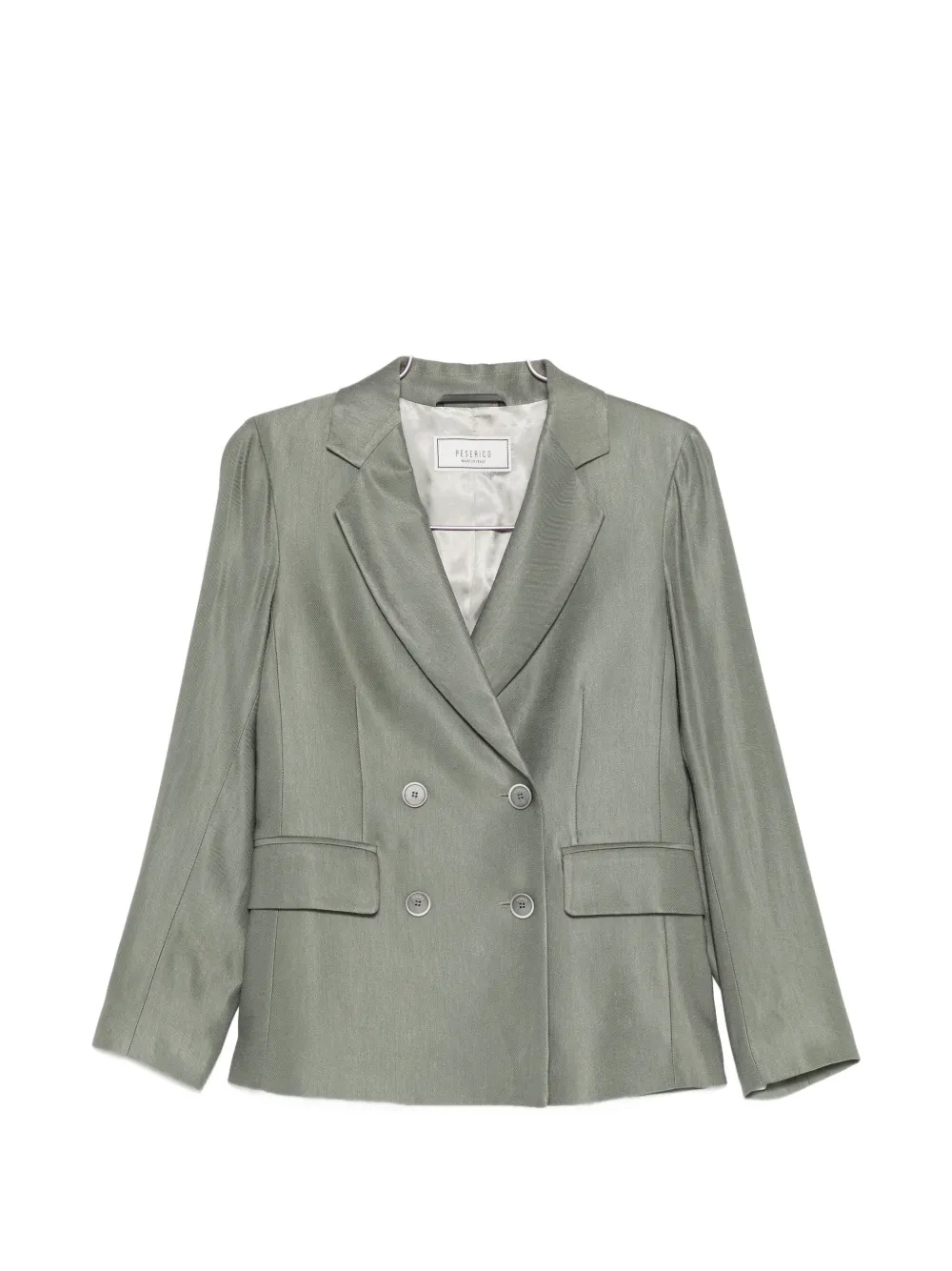 

Двубортный пиджак с карманами Peserico, зеленый