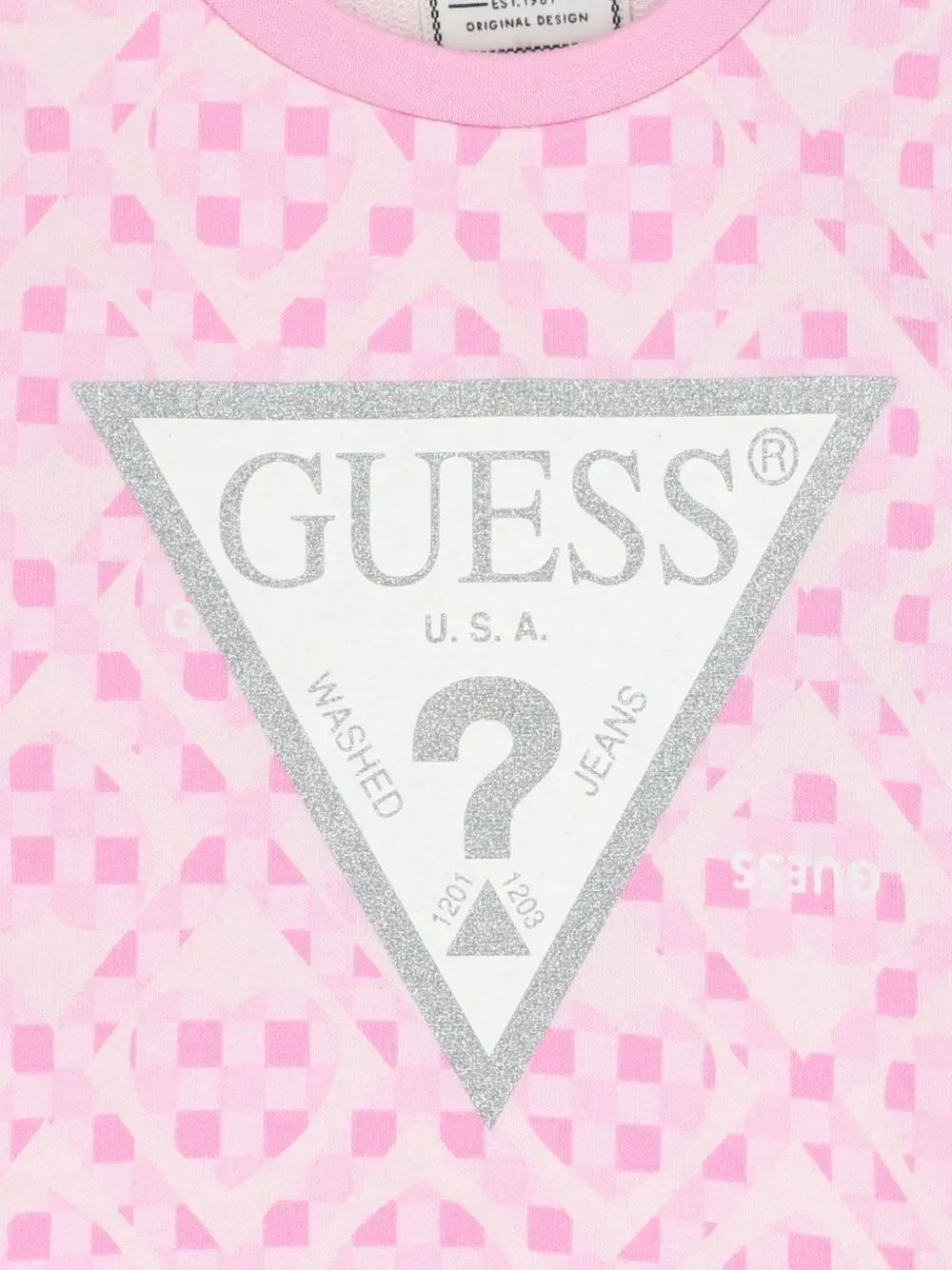 Толстовка с геометрическим узором Guess Kids, розовый — фото 3