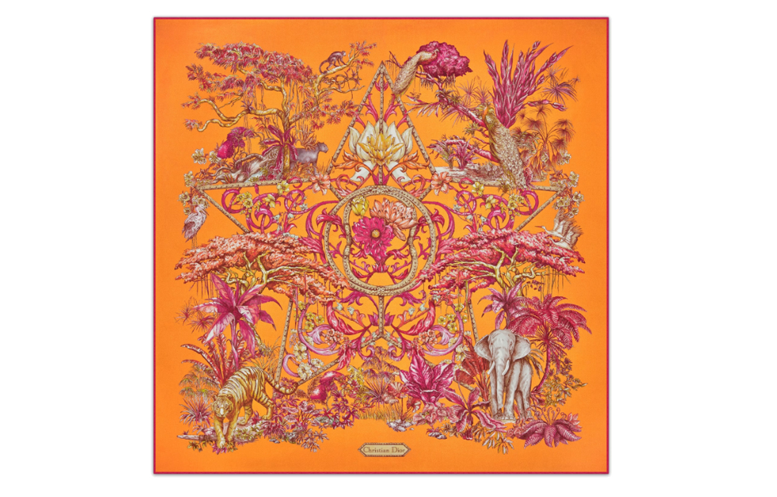 

DIOR Шелковый шарф оранжевый Women's Orange, Orange
