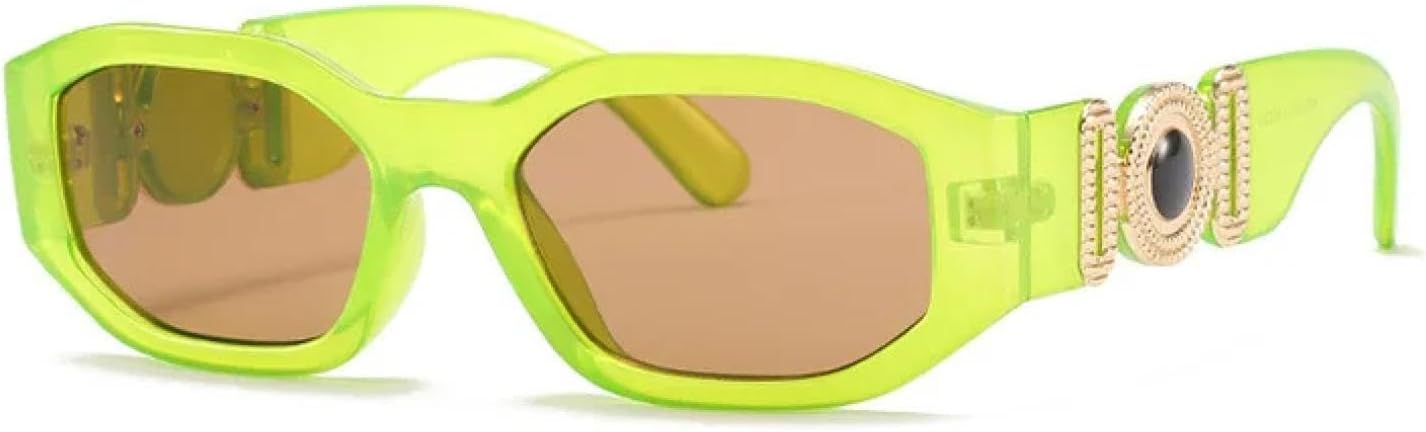 

Модные солнцезащитные очки в крупной квадратной оправе для женщин, в стиле рок, с ромбовидным рисунком, из сплава, с защитой от УФ-излучения UV400, гламурные дужки, винтажные солнцезащитные очки WNCKSQ, 07 Green