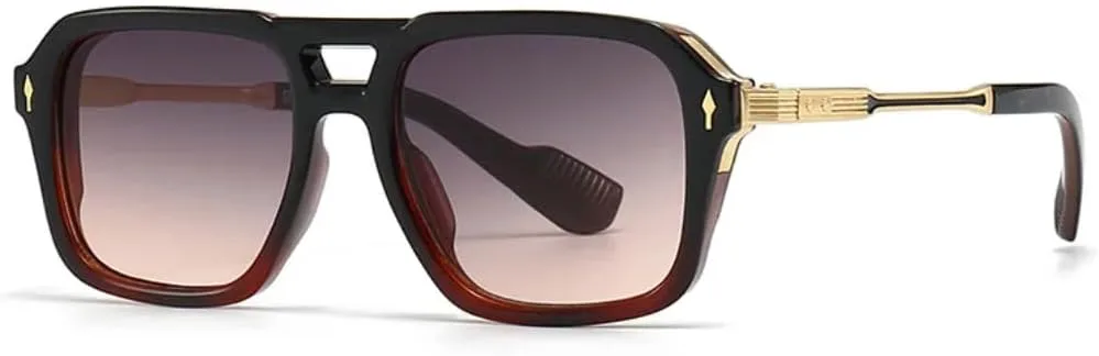 

Винтажные солнцезащитные очки в стиле стимпанк с плоской верхней частью для женщин и мужчин, роскошные, классические, модные, в стиле панк TVTBBVV, Black Red Gray