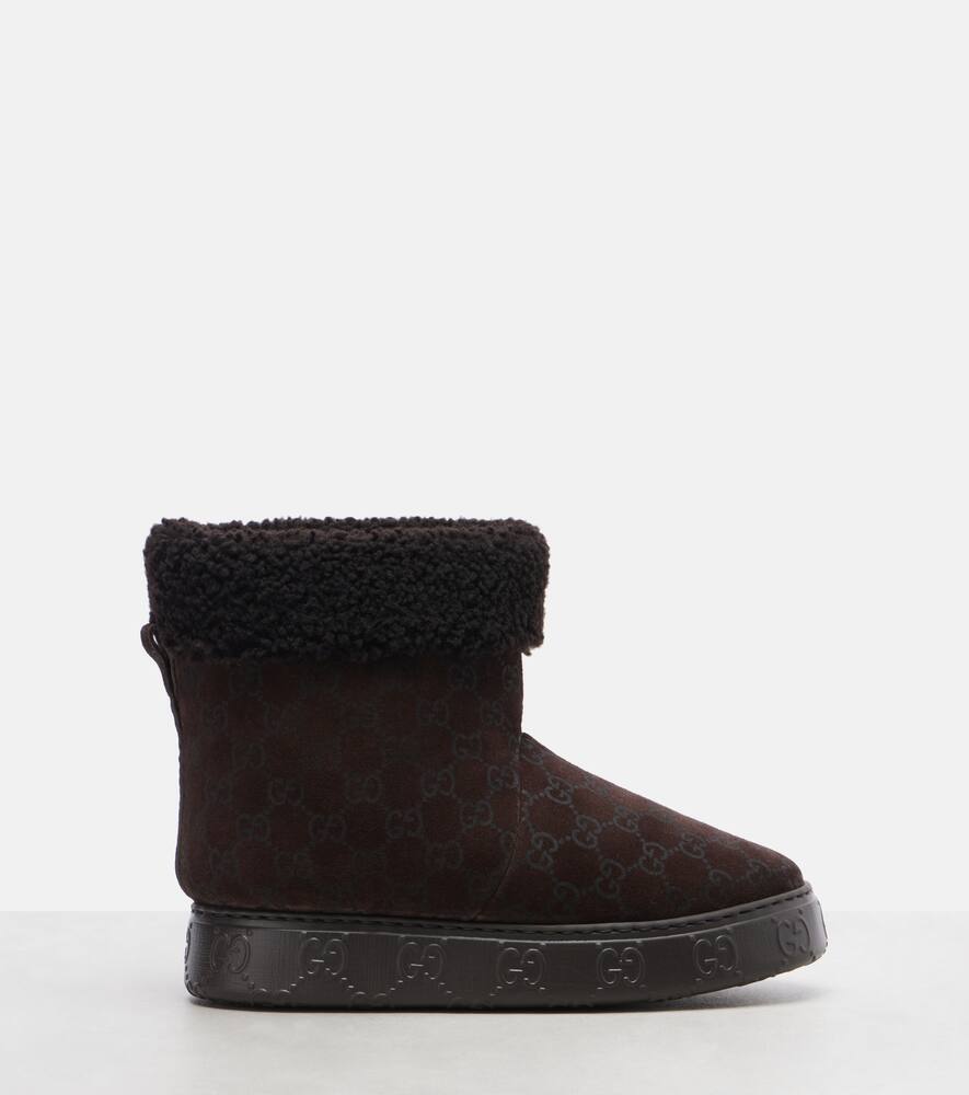 Натуральные замшевые зимние ботинки Nat GG с меховой отделкой Gucci, T.MO2390-T.M/T.M2390 — фото 4