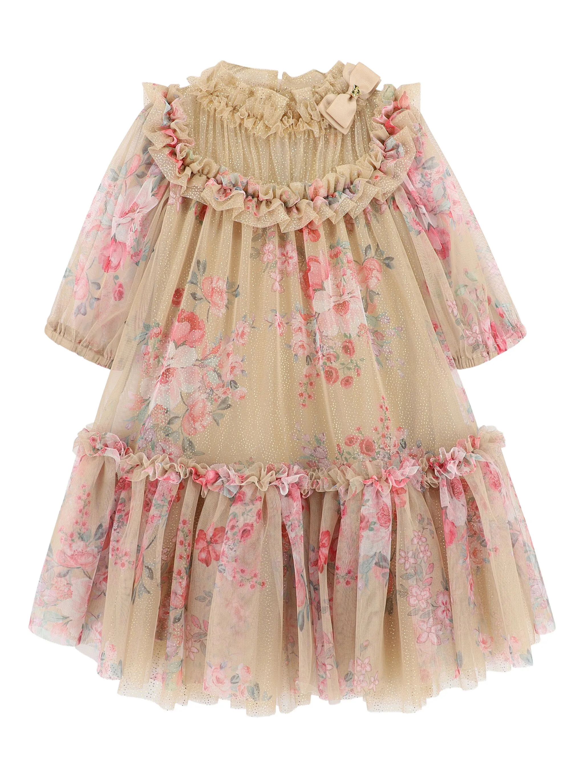 

Платье с оборками и блестками Angel'S Face Kids, бежевый