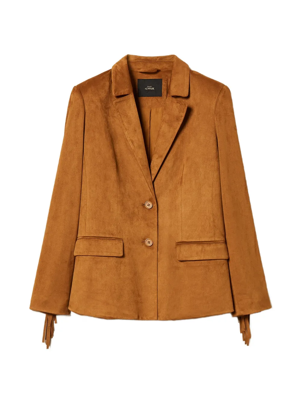 

Блейзер из искусственной замши с бахромой TWINSET, коричневый