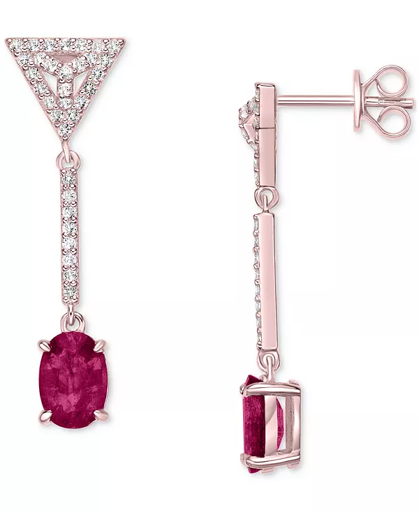 

Линейные серьги-подвески с изумрудами (2 карата) и белыми топазами (1/3 карата) (также с рубинами и сапфирами) Macy'S, ruby