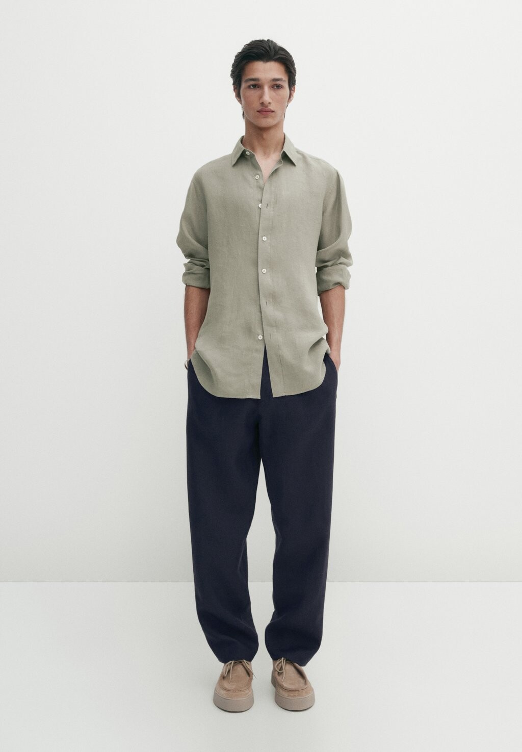 

Рубашка Massimo Dutti, темно-зеленая