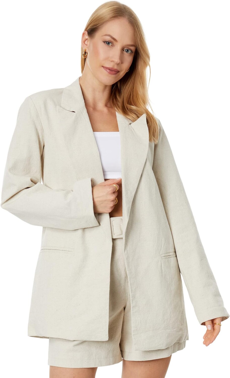 

Блейзер Blank NYC Linen Blazer in Bleached Sand, цвет Bleached Sand