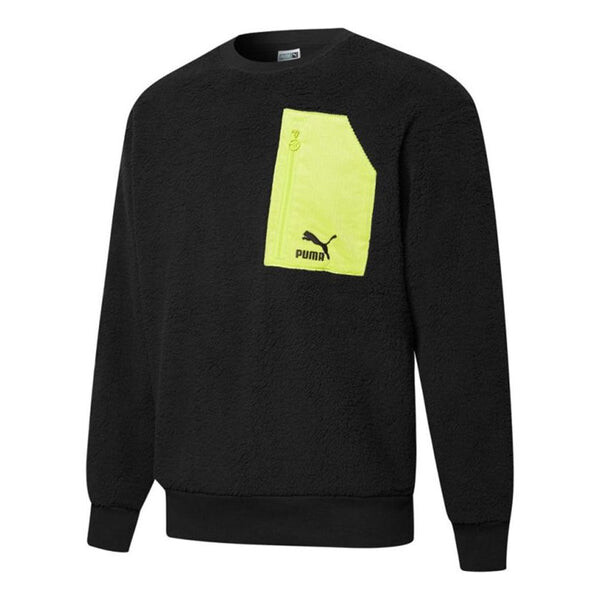 

Свитер retro sherpa crew neck sweatshirt 'black' Puma, черный