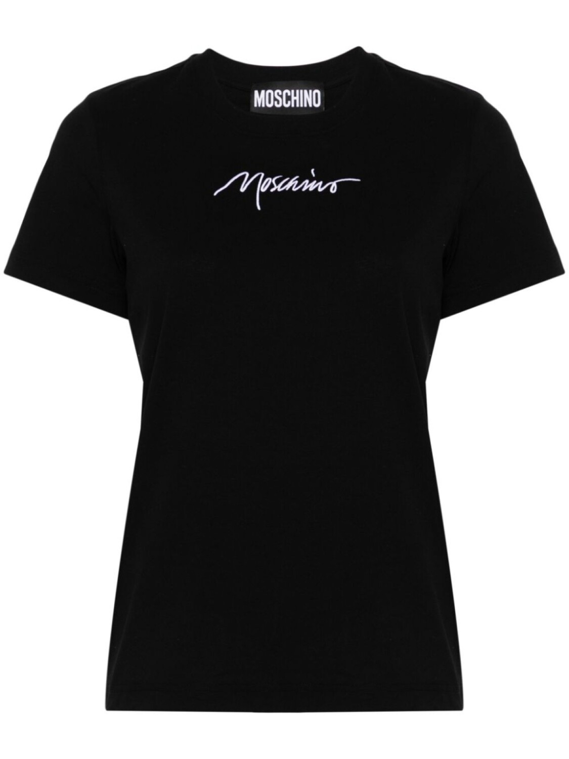 

Moschino футболка с вышитым логотипом, черный