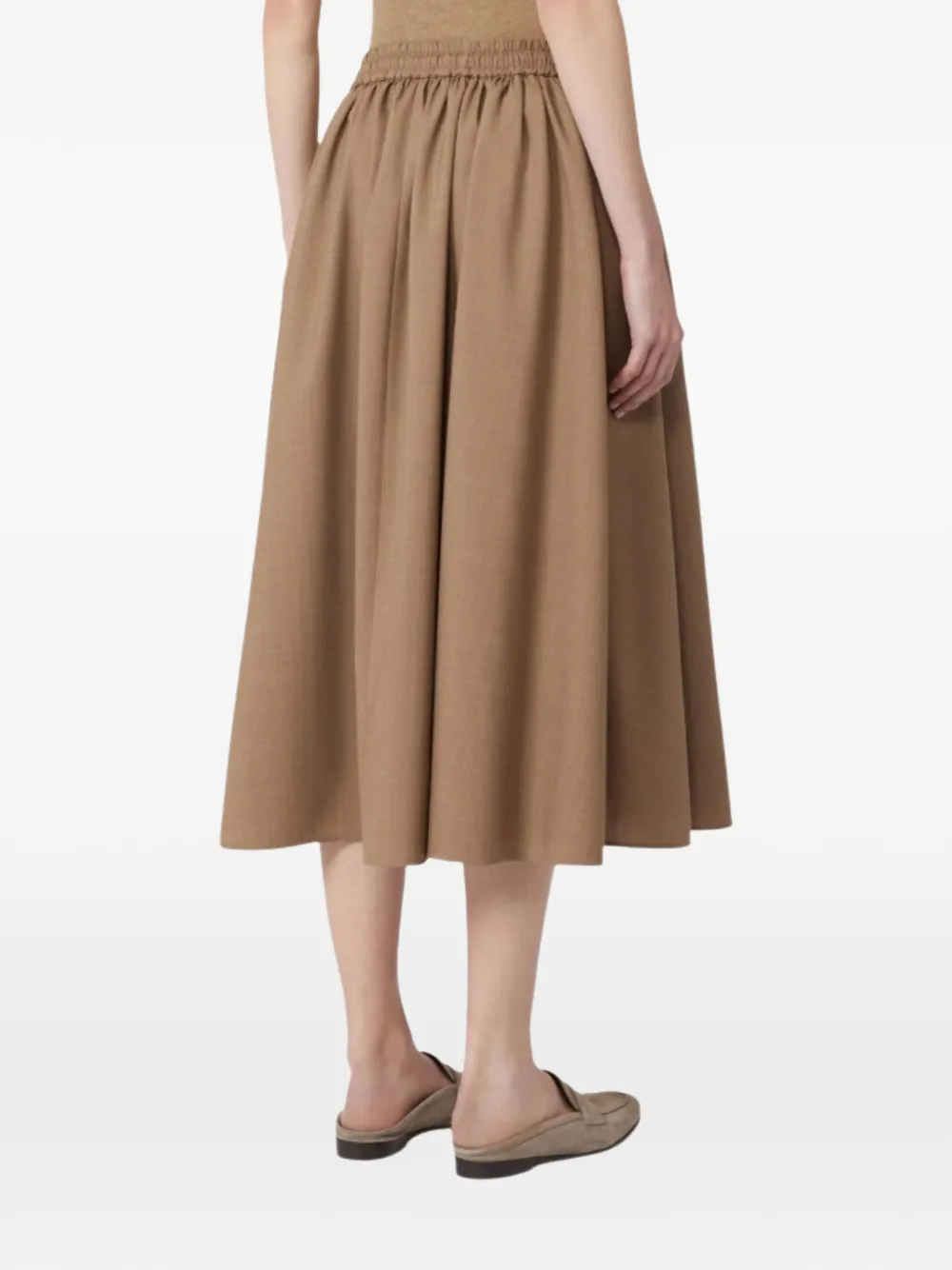 Юбка на резинке с завязками Max Mara, коричневый — фото 4