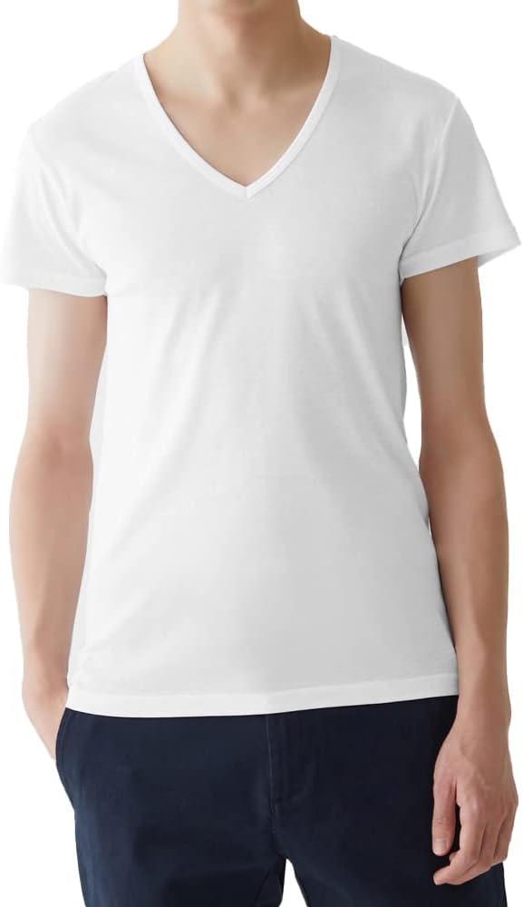 

Мужская футболка GUNZE YN0315 V-Netsuku с эффектом прохлады и длительным дезодорирующим действием, 100% хлопок, белый