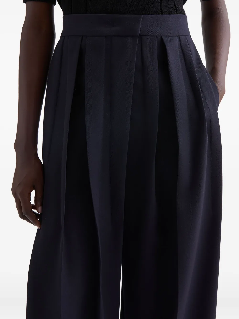 Брюки строгого кроя со складками Jil Sander, синий — фото 4