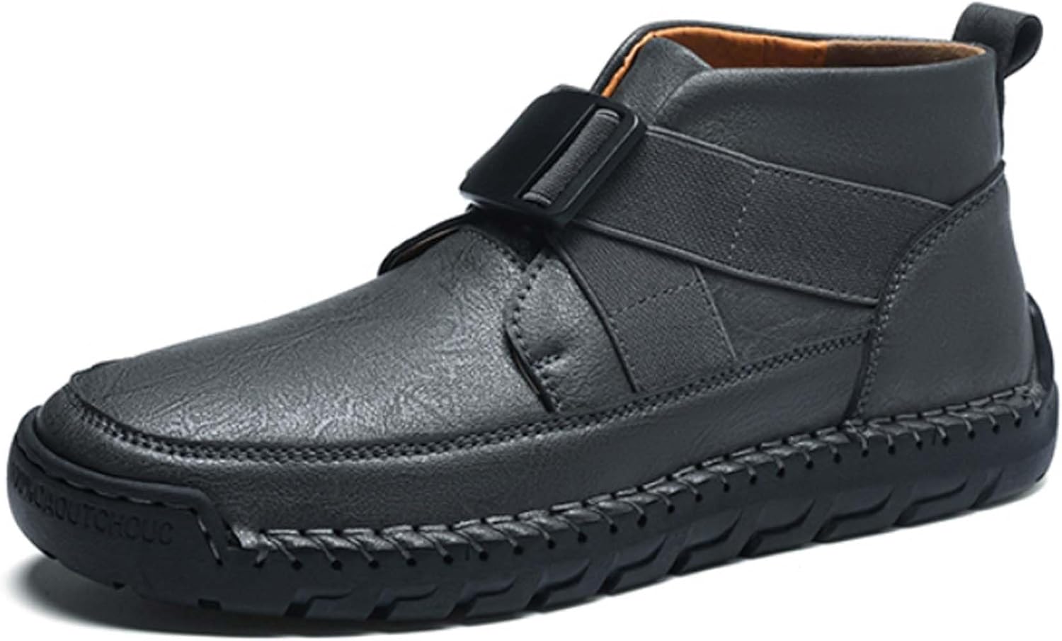 

Мужские деловые формальные ботинки с противоскользящей толстой подошвой, высокие повседневные ботинки, кожаные водонепроницаемые, для вождения, работы, офиса, служебной формы, повседневной носки и спорта, больших размеров Generic, серый