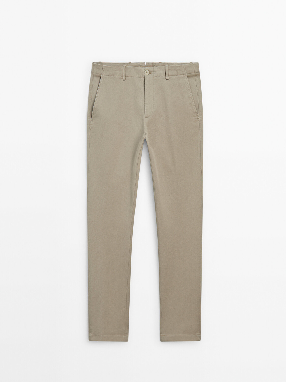 

Брюки Tapered-Fit из хлопчатобумажной саржи Massimo Dutti, коричневый