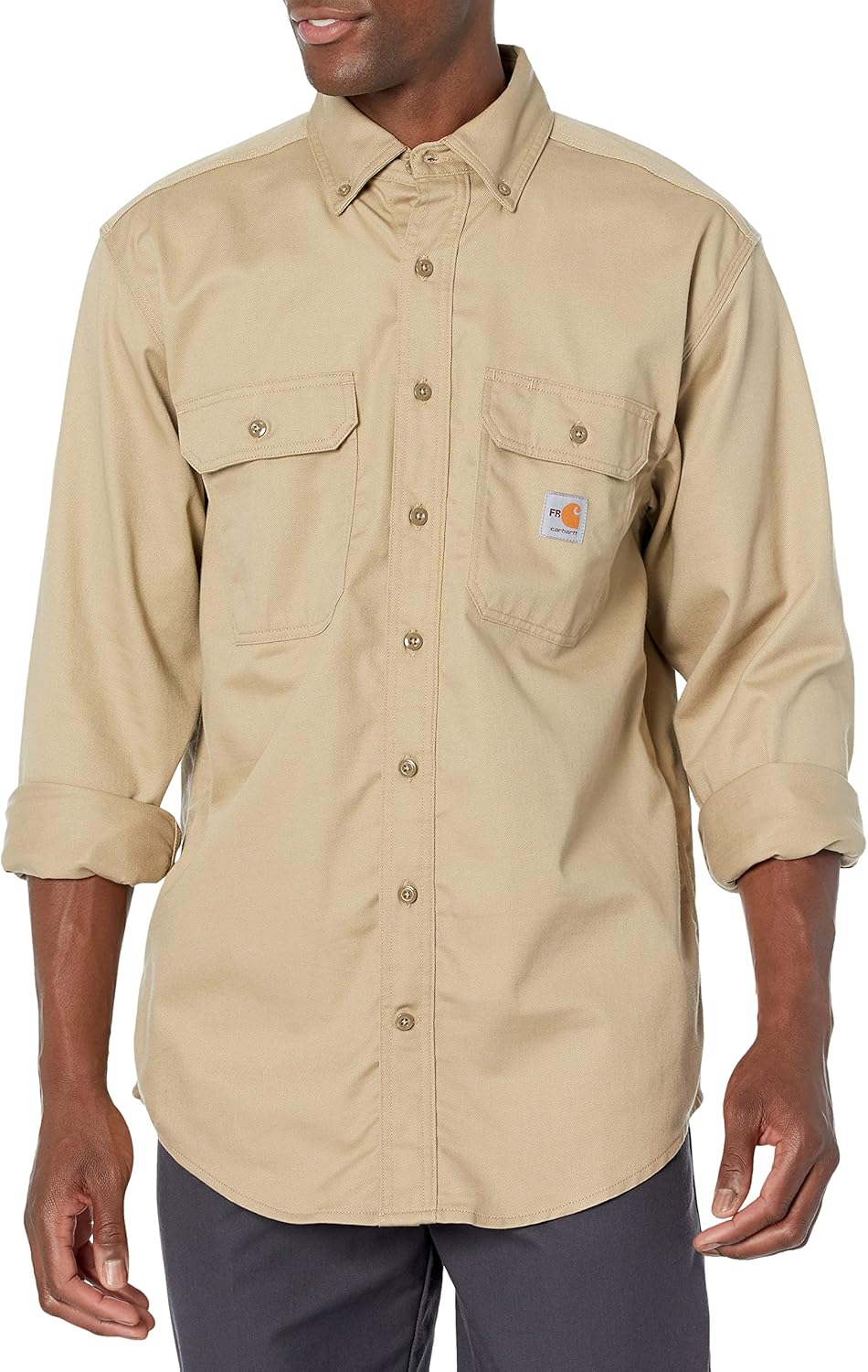 

Carhartt мужская огнестойкая классическая рубашка из твила, Khaki Closeout