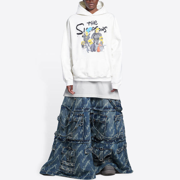 Толстовка x the simpsons cotton hoodie wide fit 'white' Balenciaga, белый — фото 3