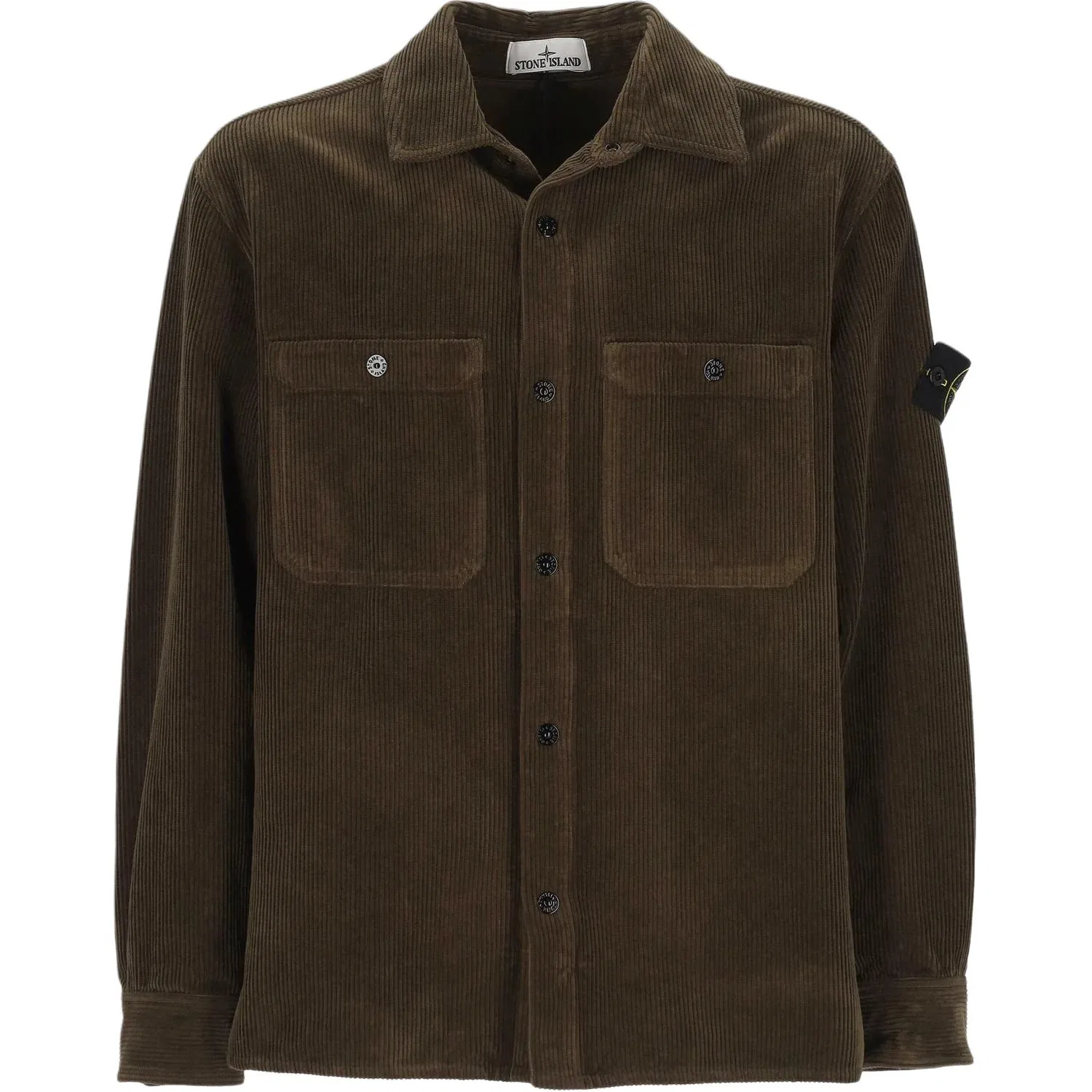 Рубашка-овершерт Compass Patch на пуговицах STONE ISLAND, Brown